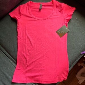 Bright neon pink tee shirt